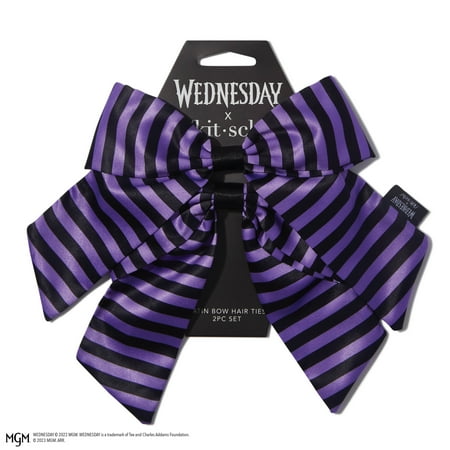 Wednesday x Kitsch Nevermore Bow Hair Ties 2pc Set