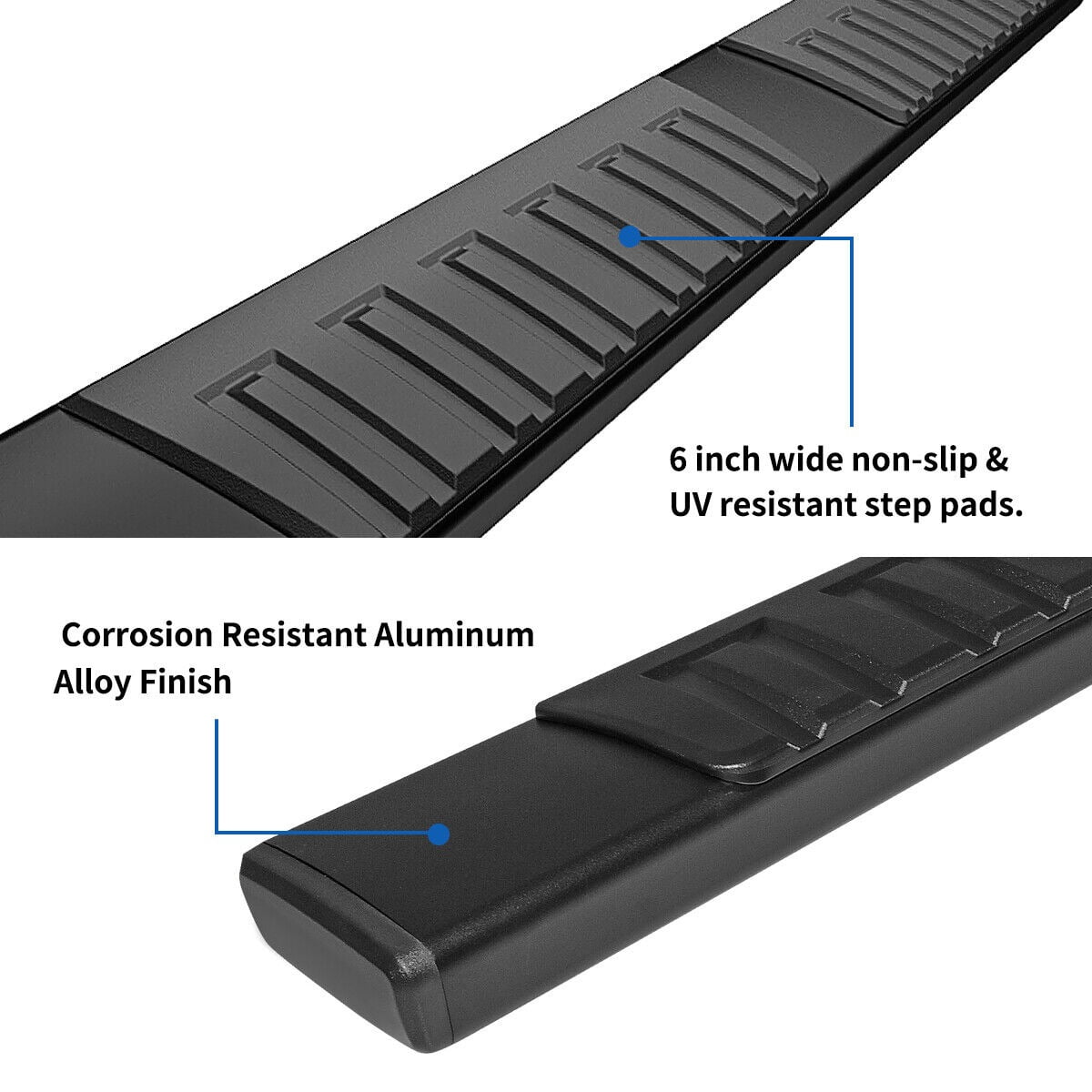 RVNI Running Board for 2015-2023 2024 2025 Ford F-150 Super Crew Cab/17-24 Ford F-250 F-350 Super Duty Crew Cab 6 in f150 Running Boards Side Steps Nerf Bars