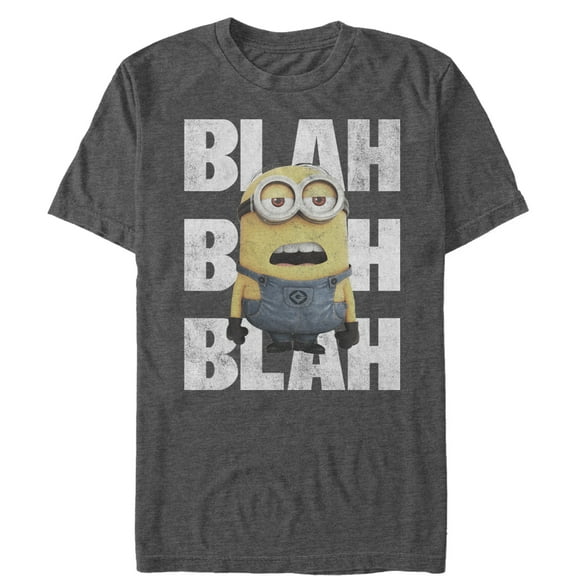 Men's Despicable Me Minion Blah Blah Graphic Tee Charcoal Heather Large