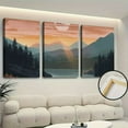 thumbnail image 2 of Shadudu Sunset Mountains Lake Canvas Wall Art 3-Piece Set Unframed Large Size 16x24 Inches - Elegant Home Office Decor 16x24x3pcs, 2 of 8
