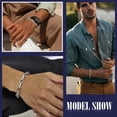 thumbnail image 3 of Anchor Chain Bracelets for Men - Cool Mens Bracelets Diamond-Cut Paperclip Solid Link Bracelet Chunky Stainless Steel Jewelry Trendy Gifts for Boyfriend Teen Boys, 3 of 7