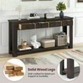 thumbnail image 2 of Barara King Narrow Console Table, Entryway Table,63 Inches Farmhouse Entryway Table with 4 Storage Drawers and Open Shelf-Espresso, 2 of 6