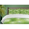 thumbnail image 4 of Ambesonne Abstract Duvet Cover Set, Circular Rounded Eco, 2-Calking, Hunter Green White, 4 of 7