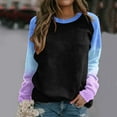 thumbnail image 2 of Bibifish Womens Sweatshirt Gradients Color Print Crewneck Raglan Sleeve Long Sleeve Pullover Tops Casual Loose Fit Daily Sweatshirts, 2 of 6