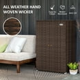 thumbnail image 5 of Outsunny Wicker Outdoor Storage Cabinet with Shelves, 2-Door Rattan Pool Towel Storage Cabinet with Removable Shelf & Drawer, Mixed Brown, 5 of 10