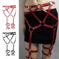thumbnail image 3 of Cinturón de Liga Atractivo Del Arnés de Cuero de Las Mujeres Cintura Ajustable Cinturón de de La Pierna rojo Macarena Cinturón de arnés para el cuerpo de la mujer, 3 of 8