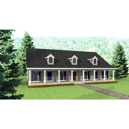 The House Designers: THD-5746 Builder-Ready Blueprints to Build a Southern House Plan with Slab Foundation (5 Printed Sets)