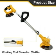 650W Weed Trimmer Cordless, 24V 2000mAh Battery Operated Weed Eater Electric Grass Trimmer with Wheels, 3 in 1 Battery Powered Weed Wacker with 3 Types Blades for Yard Garden, Yellow