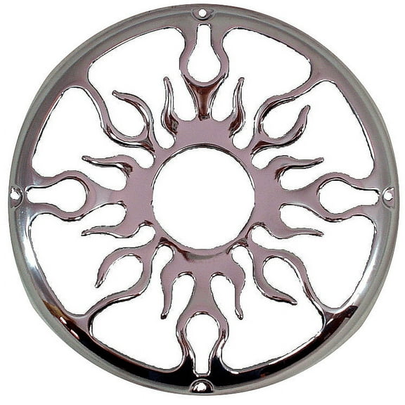 Car Audio Flame Polished Steel 12" Universal Subwoofer Speaker Grill Cover
