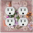 thumbnail image 1 of Metal Light Switch Plate Cover Floral Nature Postcard Newspaper Damask Purple FLW096, 1 of 13