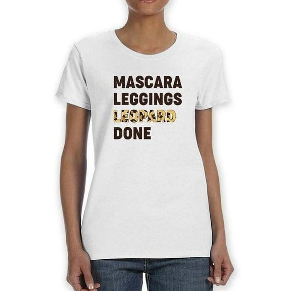 Mascara, Leggins And Leopard T-Shirt Women -Smartprints Designs, Female XX-Large