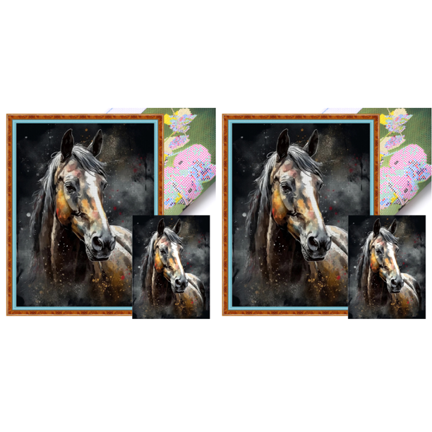 Kit Punto Cruz Caballo Impreso Hilo Algodón Ecológico Bordado 11CT 40x53cm
