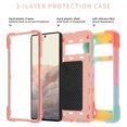 thumbnail image 2 of Nalacover Heavy Duty Case for Google Pixel 6 Pro, Armor Military Grade Ring Holder Kickstand Rugged PC Soft TPU Shockproof Cover Magnetic Car Mount Triple Layers Colors Design Case,Rainbow, 2 of 7