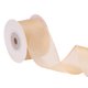 thumbnail image 1 of Cinta de Organza con Alambre Uxcell, 1-1/2 Pulgadas x 10 Yardas, Cinta Metálica Beige para Manualidades y Decoraciones, 1 of 7