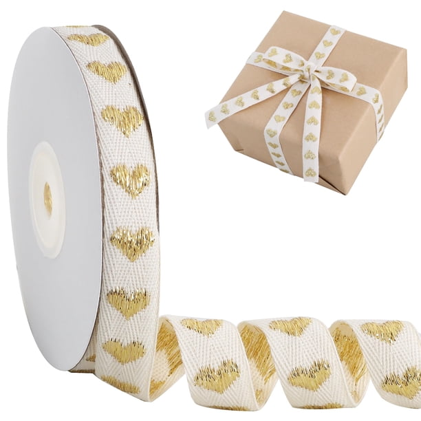 Cinta Decorativa de Algodón TONIFUL 15 mm x 9 m Corazón Dorado