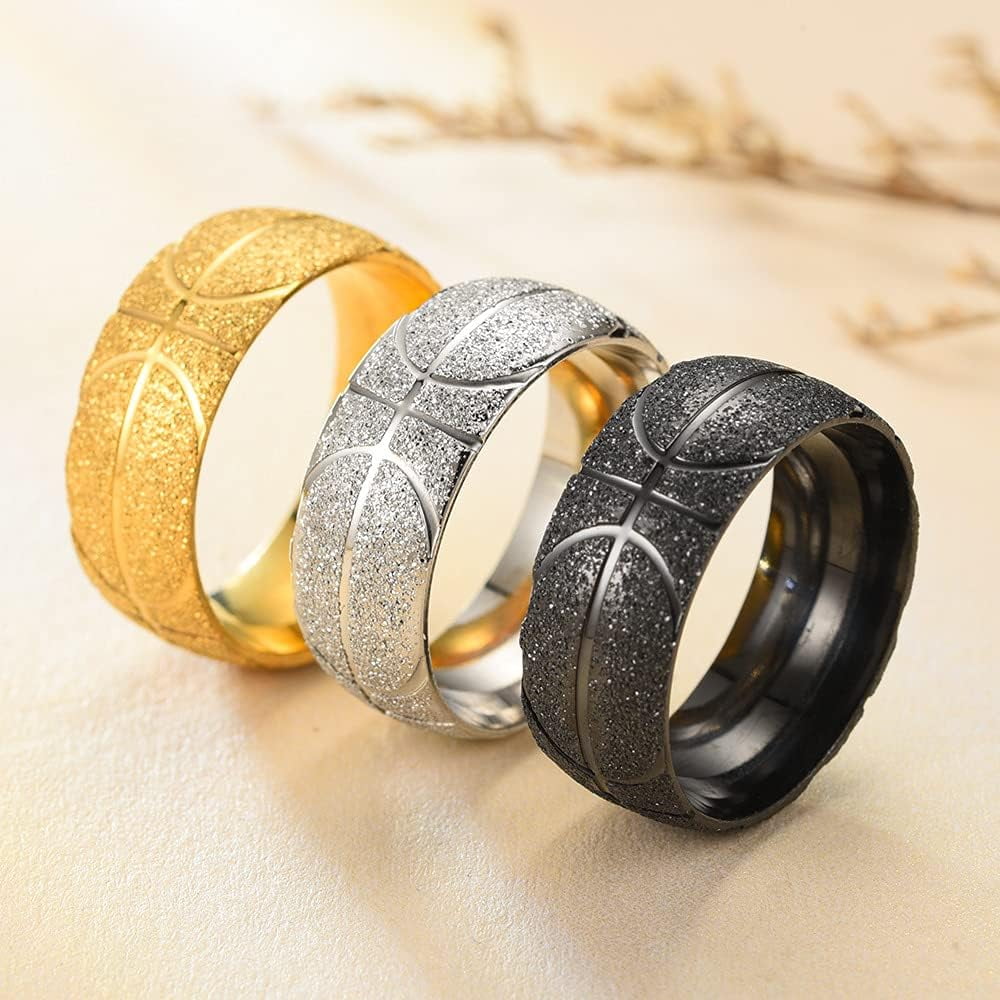 Stainless Steel Basketball Ring for Men - Basketball Sport Events Souvenir Gift for Men