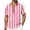 Watermelon Red, variant on Mens Vertical Striped Button Down Shirts Cuban Guayabera Camp Collar Short Sleeve Casual Tops, Vintage Old Money Style Summer Soft Lightweight Cardigan Shirt for Resort & Beach Vacation