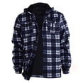 thumbnail image 4 of LIIPEE Men Jackets Warm Long Sleeve Hooded Zip Up Plaid Coat With Pockets Man Classic Climbing Hiking Camping Cycling Jacket,Navy,L, 4 of 4