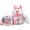 Pink L, variant on Pink Kids Backpack for School Cute Backpacks for Girls with Lunch Box Pencil Case Bookbag for Pupil Ages 6-12