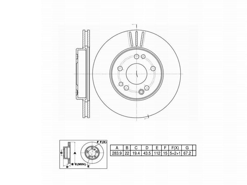 Winstop Brake Rotor, Front WS233077, Mercedes-Benz 190E 1987-1986