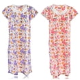 thumbnail image 3 of JEFFRICO Womens 2 Pack Nightgowns Short Sleeve Sleepwear Soft Pajama Dress Nightshirts, 3 of 4