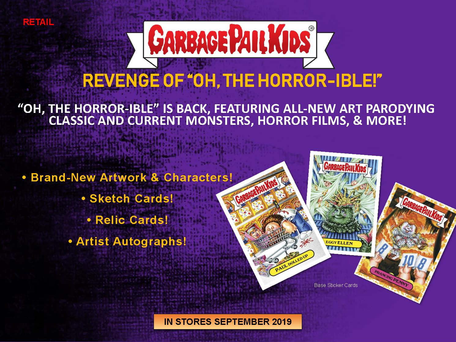 2019 GARBAGE PAIL KIDS REVENGE OF OH THE HORROR-IBLE 200 CARD GREEN SPATTER SET