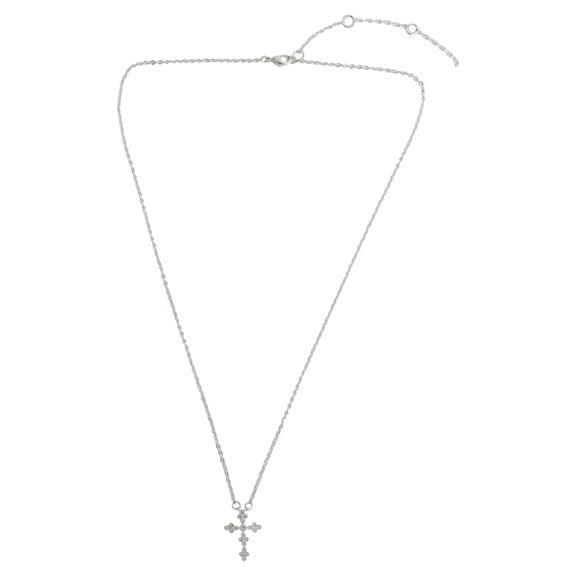 DESIGNICE Delicate Cross Necklace Silver Cross Necklace