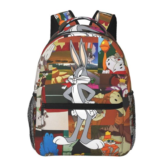 Bugs Bunny Backpacks Cute Cartoon Casual School Laptop Bag, College Students Bookbag Computer Bag for Travel Hiking Work