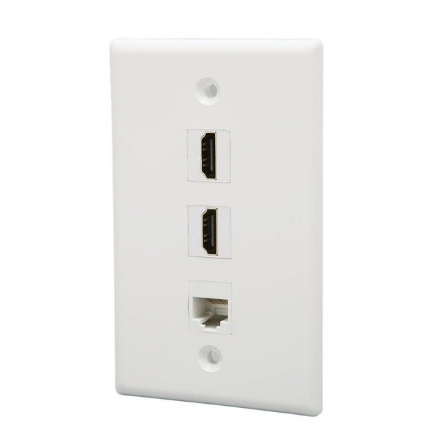 Placa De Pared Cat6, Conector Ethernet RJ45, Interfaz Multimedia HD, Placa De Pared Ethernet, ABS Sin Soldadura Para HDTV Para Computadoras