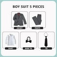 thumbnail image 2 of Lycody Boys Formal Suits Slim Fit 5 Piece Kids Suit Jacket Pants Set with Dress Shirt and Tie for Wedding Prom, 2 of 6