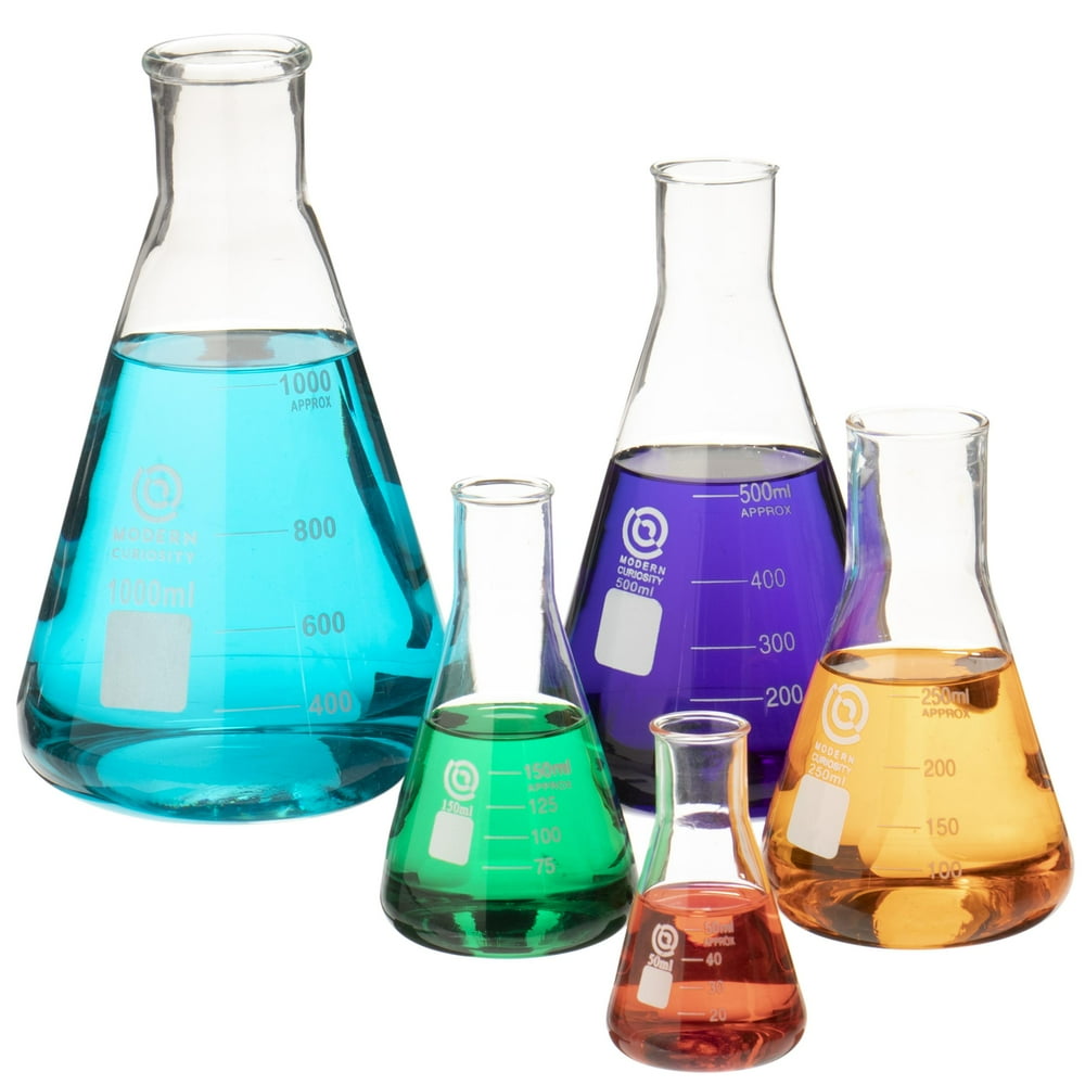 Glass Erlenmeyer Flask Set Graduated Borosilicate Glassware