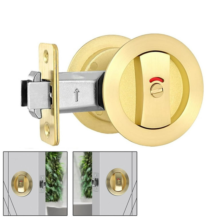 Bathroom Hook Lock For Sliding Pocket Doors - With Turn And Release -  Polished Chrome