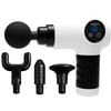 Spa Sciences SMARTGUN Massage Gun, Pro Therapeutic with 4 Heads, 8 Speed, Rechargeable, White