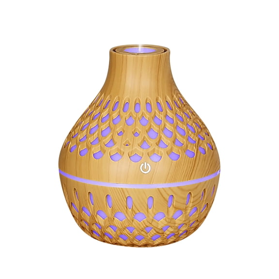 Virelaxpo Wood Grain Ultrasonic Humidifier, 300ml Aroma Diffuser with Colorful LED Lights, Quiet Operation for Home and Office Desk, Essential Oil Diffuser