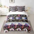 thumbnail image 2 of Bohemian Vintage Floral Bed in a Bag Queen Comforter Set 7 Piece,European Style Tribe Tribal Boho Mandala Paisley Bedding Sets Exotic Flowers Sheet Set with Comforter, 2 of 5