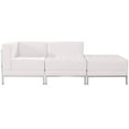 thumbnail image 3 of Emma + Oliver White LeatherSoft 3 Piece Chair & Ottoman Set, 3 of 4
