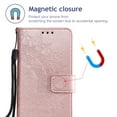 thumbnail image 3 of Allytech Embossed Mandala PU Leather Case for iPhone 13 Pro 2021(6.1"), Slim Soft TPU Bumper Anti-Scratch Flip Kickstand Detachable Lanyard Wallet Protective Case for iPhone 13 Pro, Rosegold, 3 of 6