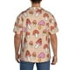 thumbnail image 3 of Fotbe 70s Mushroom Camisa Estampada de Manga Corta para Hombre, Casual de Verano, Estilo Playero, Sin Arrugas-Small, 3 of 5