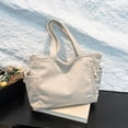 thumbnail image 3 of HUISZJ Corduroy Shoulder Bag, Large Capacity Tote Bag, Versatile Tote Handbag for Travel Commute Work (White), 3 of 7