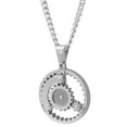 thumbnail image 2 of Men's Stainless Steel Cogwheel Gear Charm with 24" Curb Chain - Mens Pendant, 2 of 5