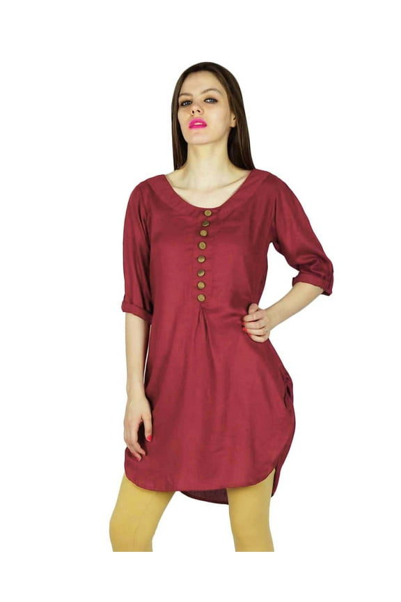 Indian Designer Printed Kurta Women Ethnic Kurti Casual Tunic Rayon Dress