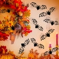 thumbnail image 3 of Sylvtty 12 Pcs Halloween Bat Wall Sticker Decorations Large Hollow Out Bats Wall Decals for Wall Glass Mirror Living Room Decor, 3 of 7