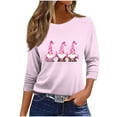 thumbnail image 6 of JTZGDY Breast Cancer Awareness Shirts for Women Plus Size Casual 3/4 Length Sleeve Crew Neck Tunic Tops Trendy 2025 Octorbor Pink Ribbon Print Graphic Oversized Tees Blouses Pink#01 XXXL, 6 of 7