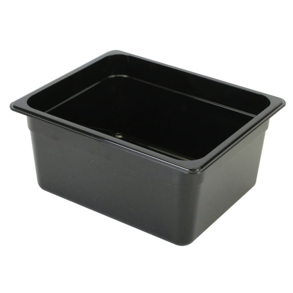 Excellante Half size 6" deep polycarbonate food pan, black, NSF certified, comes in each