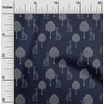 thumbnail image 1 of oneOone Organic Cotton Poplin Twill Fabric Tree & Giraffe Block Printed Fabric 1 Yard 42 Inch Wide, 1 of 4