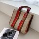 thumbnail image 2 of Bolso de hombro Bolso femenino simple de gran capacidad con asa superior informal a rayas (L) Rojo, 2 of 9