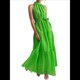 thumbnail image 3 of Vestido Maxi Floral de Verano para Mujer, Sin Mangas, Cuello Halter, Volantes Sueltos, Bohemio con Cinturón Verde XL, 3 of 9