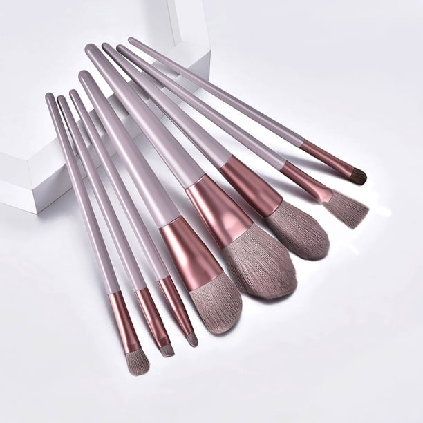 Polvos sueltos 8 brochas de maquillaje Set de herramientas de maquillaje Brocha de crin de caballo Brocha para sombra de ojos Brocha para polvos sueltos Brocha de maquillaje