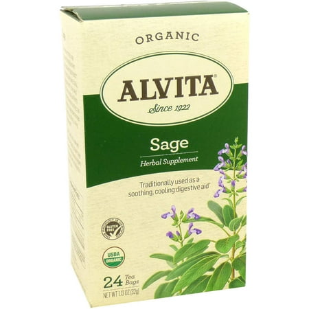 Alvita supplément à base de plantes Sage Organic thé, 24 comte, 1,13 oz (Pack de 3)