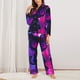 thumbnail image 2 of Fotbe Neon Toy Cat Reflections Conjunto de Pijama de Manga Larga para Mujer con Estampado, Ropa de Dormir de 2 Piezas, Conjunto de Casa Suave y Cómodo con Bolsillos-Small, 2 of 7